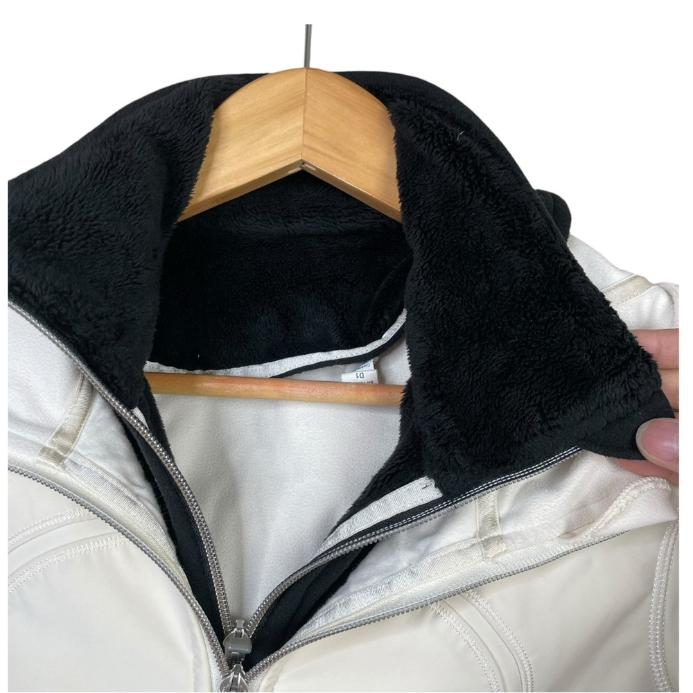Lululemon Uba Hoodie Special Edition Sz 4 POLAR CREAM Coat Jacket Removable Trim - Picture 9 of 16
